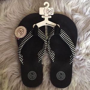 Black flip flops